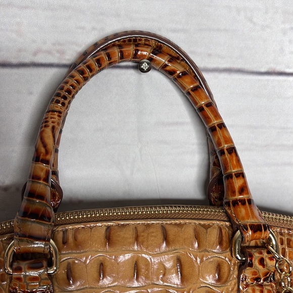 Auth Brahmin Medium Duxbury Satchel Bag in Whipstitching Toasted Almond Dalton! - Picture 6 of 10